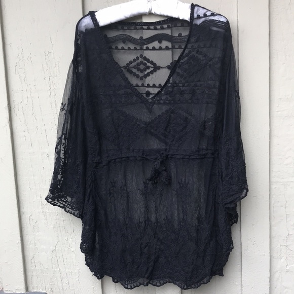 New! Black Lace Kimono - Picture 5 of 8